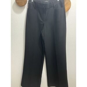 LOFT High Waist Curvy Trouser Women's Size 6 Black Wide Leg Office Clean Girl